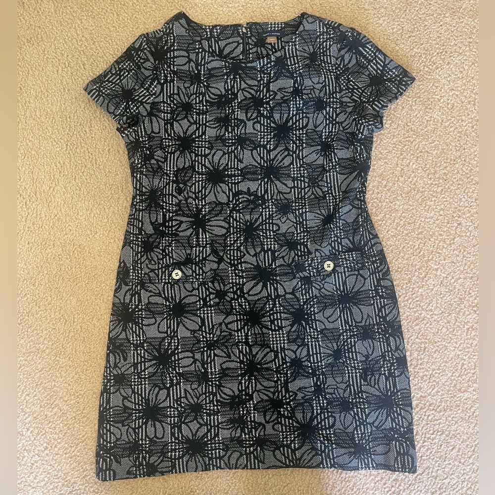 Tommy Hilfiger Black White Floral Sheath Dress, 14